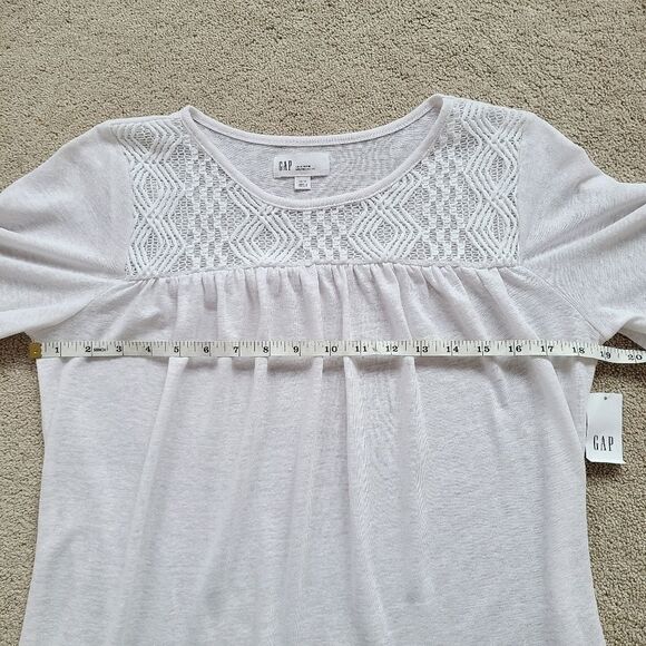 Gap White Lace Linen Blend Tunic Top XS - Picture 14 of 16